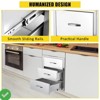 Outdoor Kitchen Drawers - Stainless Steel Flush Mount Triple Access BBQ Drawers with Divider Venting Panel - 4 of 4