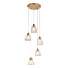 LNC Dolohovstrout  Modern Cylinder  Pendant Lights, Polished Gold with Textured  Glass,1/3/5Light,5.9in/13/5in/13.8in/28.5in - 4 of 4