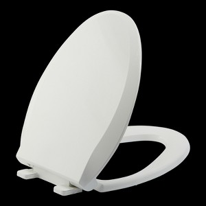 Elongated Toilet Seat with Soft-Close Lid, Durable PP Material, Quick-Release Hinges for Easy Cleaning, Ergonomic Design, Quiet-Close - 1 of 4