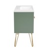 36''W Bathroom Vanity with Resin Sink, Modern Freestanding Bathroom Cabinet with 2 Drawers & 2 Storage Compartments, Green - ModernLuxe - 3 of 4