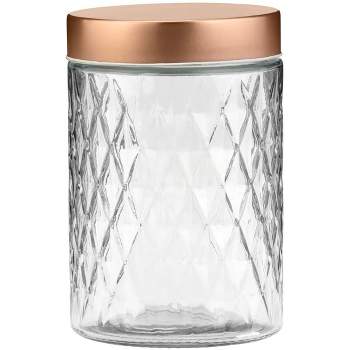 Amici Home Branson Clear Glass Storage Jar with Copper Lid - 132 oz - Clear and Copper