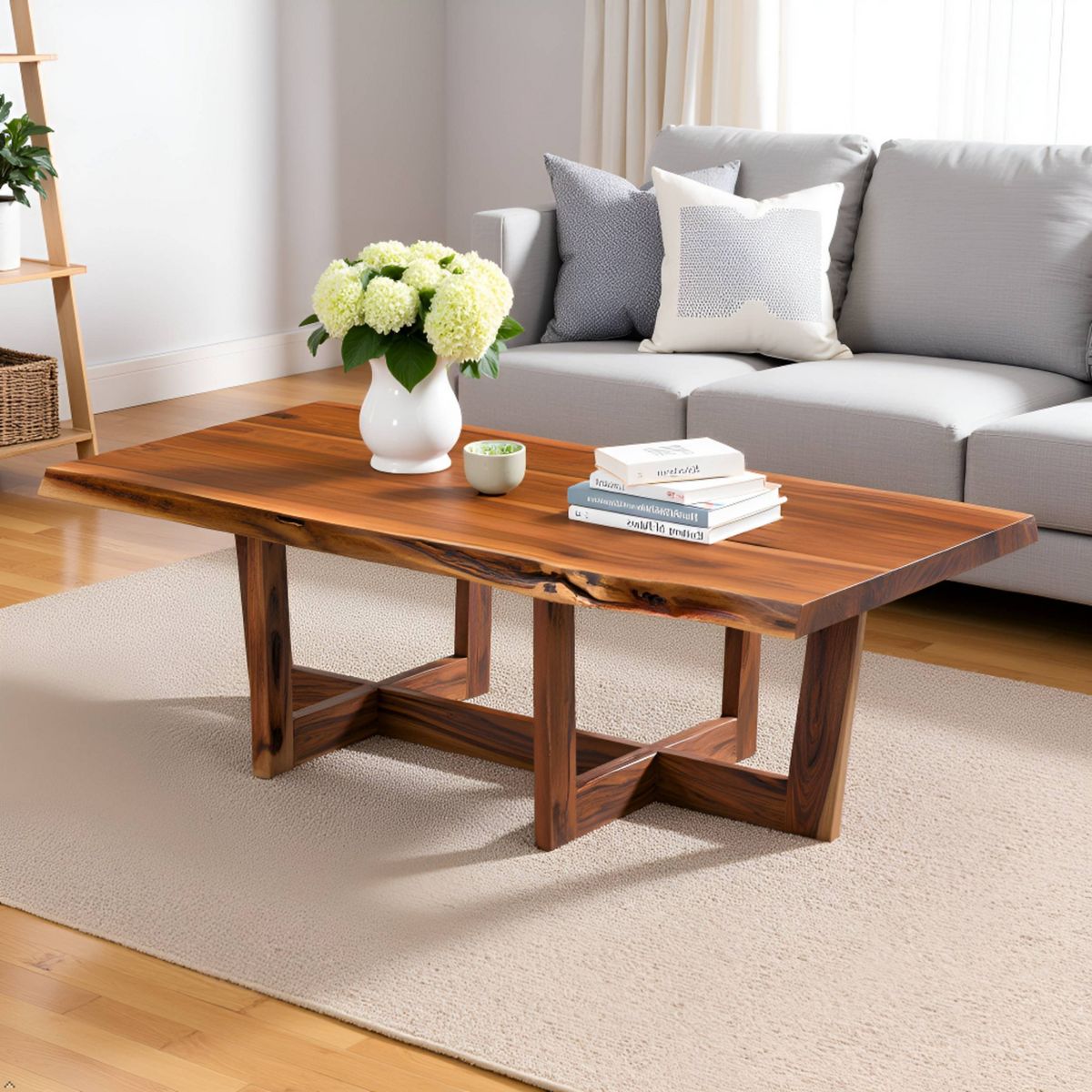 Berkshire Live Edge Wood Large Coffee Table Natural - Alaterre Furniture - thumbnail 7