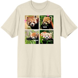 Screenshot Energy Meme Four-Panel Red Pandas Unisex Natural Graphic Tee - 1 of 3