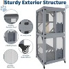 Acekool 68" Outdoor Cat Enclosure on Wheels, Weatherproof Roof, 4 Platforms, Resting Box & Scratch Post, Portable Catio House, Grey - 2 of 4