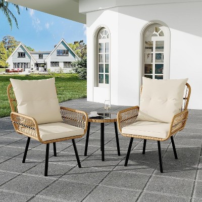 outdoor wicker patio bistro set