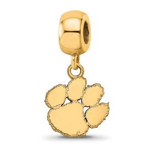 Black Bow Jewelry 14k Yellow Gold Plated Sterling Silver Clemson Tigers NCAA Bead Charm - 1 of 4