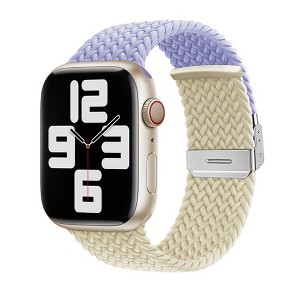 HTUTWOO Braided Strap for Apple Watch Band, Nylon Two-Tone Watch Strap 38/40/41/42/44/45/46/49mm for iWatch Series 11 10 9 8 7 6 5 4 3 2 1 Ultra SE - 1 of 4