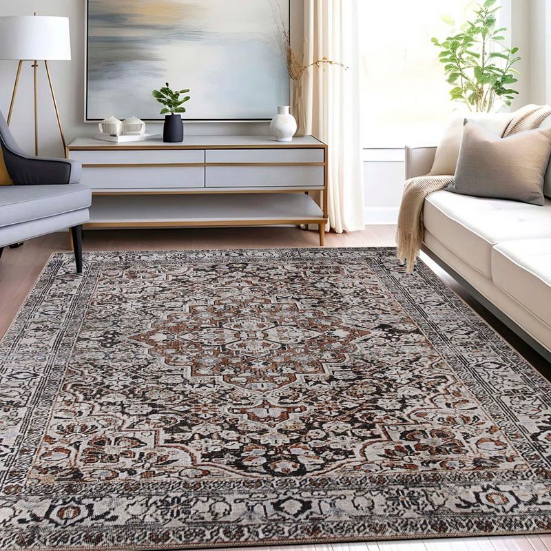 Geometric Floral Medallion Indoor Area Rug or Runner by Blue Nile Mills, 3 of 9