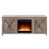 Gray Oak TV Stand with Crystal Fireplace Insert - Henn&Hart - 3 of 4