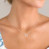 14K Gold Bow Pendant Necklace Dainty Choker Stocking Stuffer for Women - 3 of 4