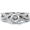 Pompeii3 3/4ct Twist Engagement Ring Set 14K White Gold - 2 of 4