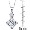 Guili Sterling Silver White Cubic Zirconia Square Asscher-cut Necklace, Featuring a Radiant and Sophisticated Design for Every Occasion - 3 of 3