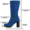 Allegra K Women's Round Toe Zipper Closure Mid-Calf Block Heel Sock Boots - 2 of 4