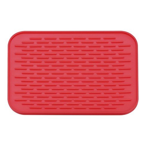 Silicone Dish Drying Mat - Flexible Rubber Dish Draining Mat, Heat  Resistant Silicone, Counter Top Mat, Sink Mat 
