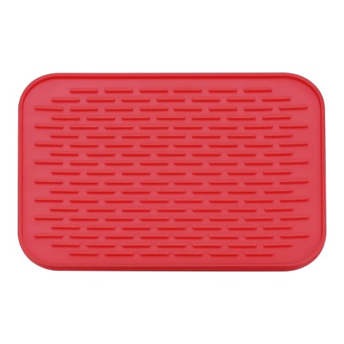 Burgundy Red Drying Dish Mat Drying Pads for Kitchen Counter