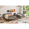 Okak Twin XL over Queen Solid Wood Bunk Bed Loft Bunk Bed with Ladder & Safety Guardrail for Teens Adults, Convertible into 2 Beds - 3 of 4