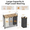 120L metal laundry basket rack with wheels, paired with three color laundry basket combinations - 3 of 4