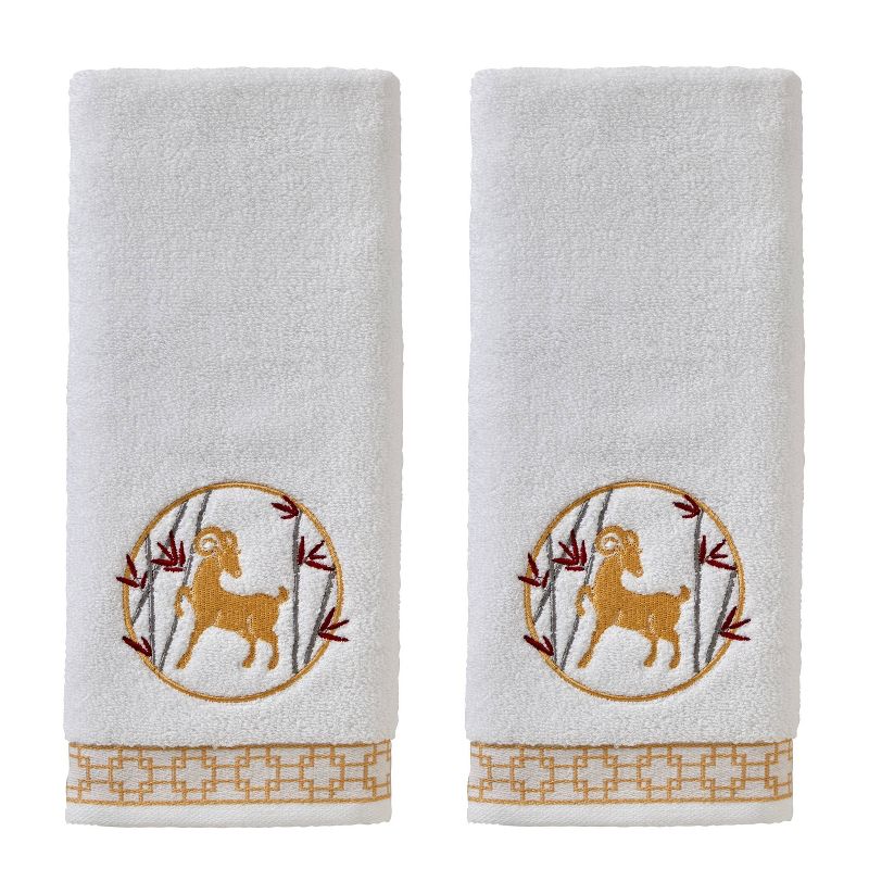2pc Vern Yip Zodiac Hand Towel Set White - SKL Home, 1 of 8