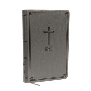 NKJV, Deluxe Gift Bible, Imitation Leather, Gray, Red Letter Edition - by  Thomas Nelson (Leather Bound) - 1 of 1