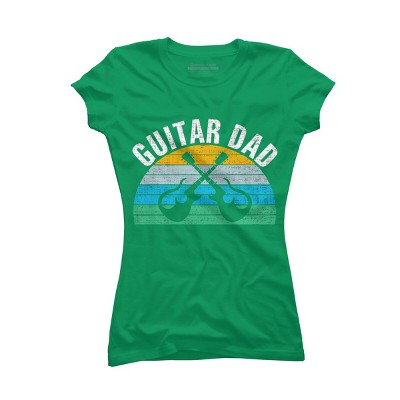 Junior's Design By Humans Retro Dueling Electric Guitar Dad By DragonTee T-Shirt