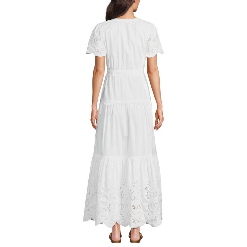 Lands' End Women's Tiered Eyelet Maxi Dress, 2 of 5