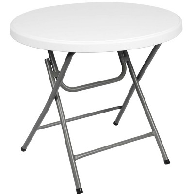 32" Versatile Folding Table Round Granite Plastic Table