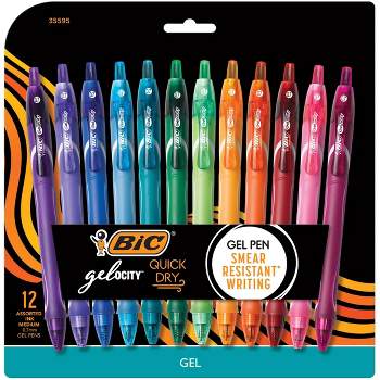 10 Bright Gel Pens in Plastic Wallet. Rainbow of Colours, Quality Fine Line  Pens. Back to School, Home, Office, Work, University, Journaling 