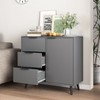 Storage Cabinet with 3 Drawers & Adjustable Shelf, Mid Century Cabinet with Door, Accent Cabinet for Living Room, Home Office, Entryway, Gray - 4 of 4