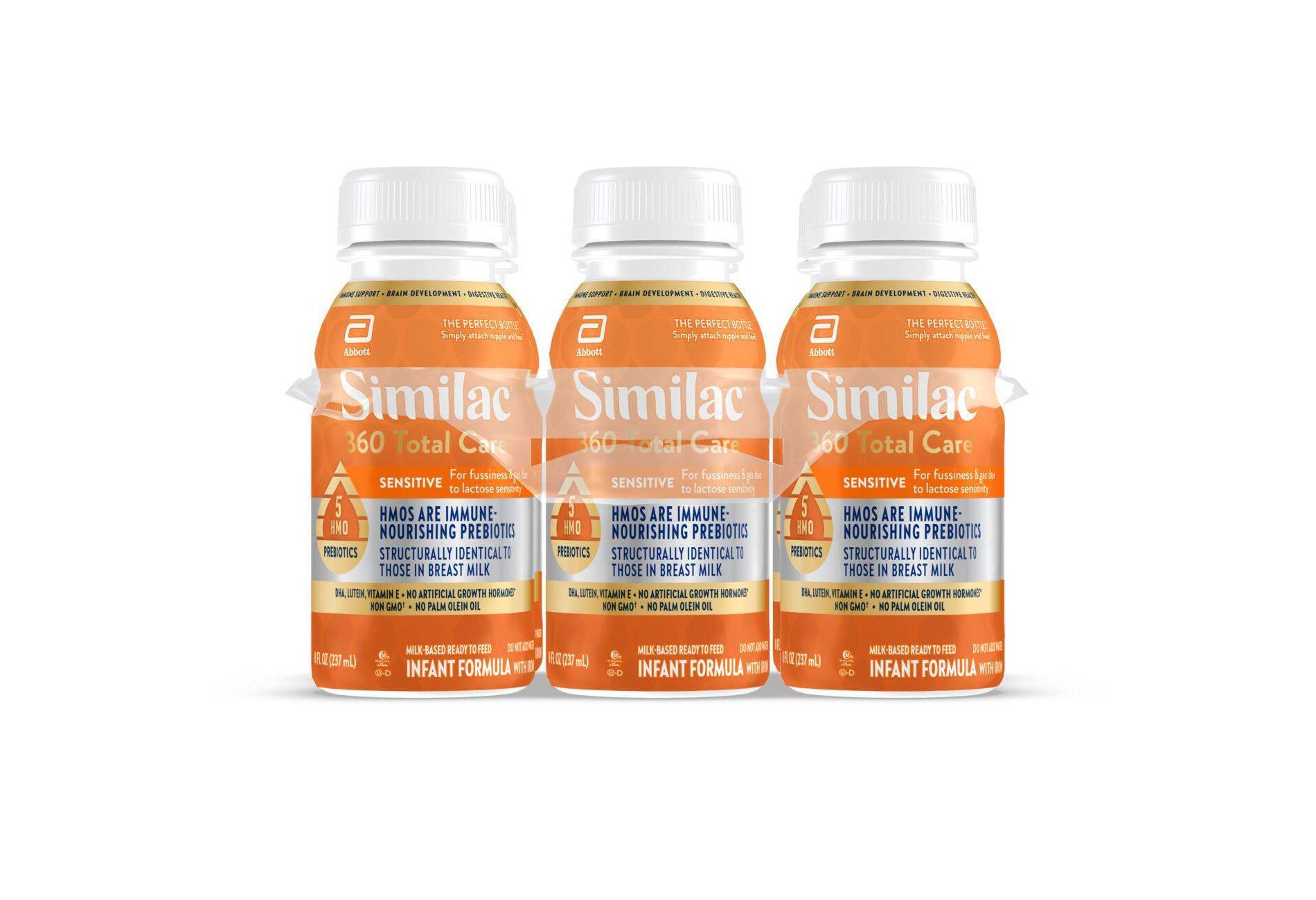 Similac 360 Total Care Sensitive Non-GMO Ready to Feed Infant Formula Bottles - 8 fl oz Each/6ct