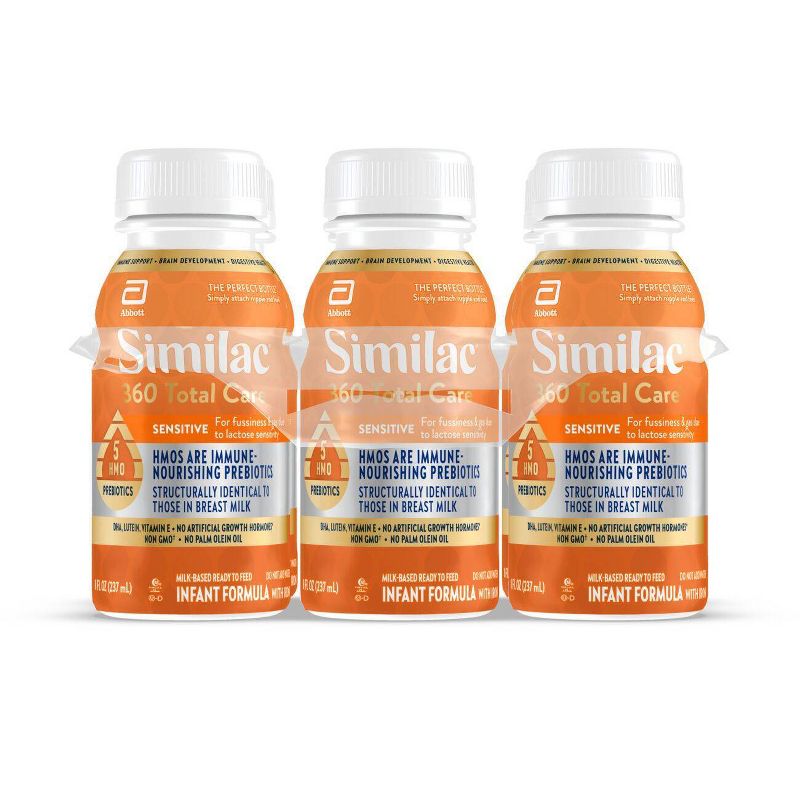 Similac 360 Total Care Sensitive Non-GMO Ready to Feed Infant Formula Bottles - 8 fl oz Each/6ct, 1 of 20