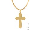 Steeltime stainless steel our father cross pendant. Color Options: Silver, Gold, Rose Gold, Black, Multi - 3 of 4