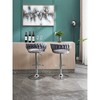 Velvet Bar Stools Set of 2 with Adjustable Height, 360¡ã Swivel, Chrome Footrest and Legs for Kitchen, Dining, or Bar - 4 of 4