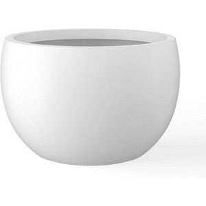 Rosemead Home & Garden Inc. 15" Dia Round Lg Concrete Bowl Outdoor Planter Pure White - 1 of 4