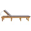 vidaXL Sun Lounger Dark grey Solid Acacia wood Standard Foldable - 2 of 4