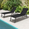 Tangkula 3pcs Patio Chaise Lounge Set Aluminum Recliner Chair Table Outdoor - 2 of 4