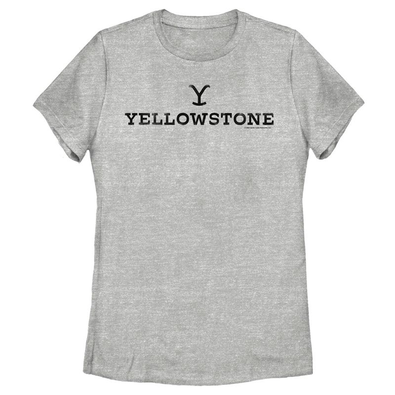 Women's Yellowstone White Dutton Ranch Brand Logo T-Shirt, 1 of 5