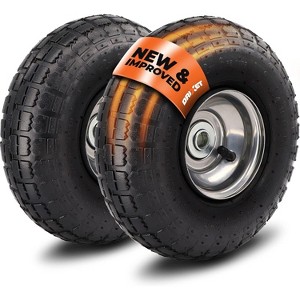 10" Heavy Duty 4.10/3.50-4 Tire - Dolly Wheels and Hand Truck Wheels Replacement - 4.10 3.50-4 for Cart, Generator, Lawn Mower, Ram-Pro - 1 of 4