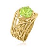 Ross-Simons 1.90 Carat Peridot Textured Openwork Ring in 18kt Gold Over Sterling - 3 of 4