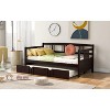 Sapphtopaz Day Bed with Trundle or Drawers, Wooden Bed Frame with Slatted Sides, Bedroom Furniture - 3 of 4