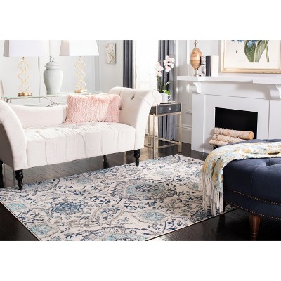 Elegant Gray Synthetic 59" Rectangular Easy-Care Area Rug