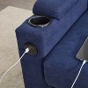 VASIP Blue 3-Seat Storage Sofa Bed with Ottoman - L-Shaped Sectional Couch for Small Spaces, Compact Apartment Living Room Furniture - 3 of 4
