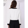 INSPIRE CHIC Women's Tweed Contrast Color Collarless Sequins Work Office Short Jackets - 3 of 4