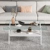 Mayeerty Coffee Table and End tables Set of 3, Tempered Glass Table with MDF layer, Modern Tables for Living Room , Transparent Glass - 3 of 4
