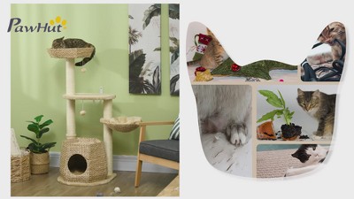 Natural Sisal Multi-Level Cat Tree with Hanging Balls