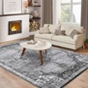 Washable Rug Vintage Oriental Distressed Rug Non Slip Non Shedding Rug Retro Medallion Foladable Rugs Low Pile Carpet for Bedroom Living Room Nursery - 2 of 4