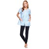 Casual Nights Women's Snap Front Smock Cobbler Woven Scrub Apron Top with Pockets - Blue Plaid - 3X-Large - 4 of 4
