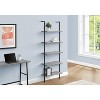 Monarch Specialties Bookshelf Bookcase Etagere Ladder 5 Tier 72InchH Office Bedroom Metal Laminate Grey Black Contemporary Modern - 4 of 4