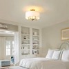 Rennnsan Brooklyn 19.8 in. 5-Light Modern Farmhouse Brushed Brass Drum Semi-Flush Mount Light with White Fabric Shade - 2 of 4