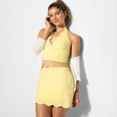 Women's V-Neck Cropped Halter Top - Wild Fable™