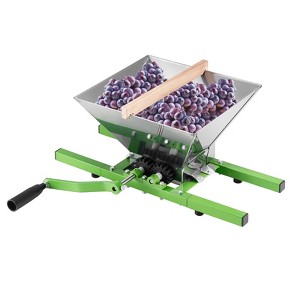 VEVOR 1.8 Gal/7L Fruit and Apple Crusher, Large Manual Grinder, Stainless Steel Fruit Scratter Pulper for Wine Cider Apple Grape Pressing, Green - 1 of 4